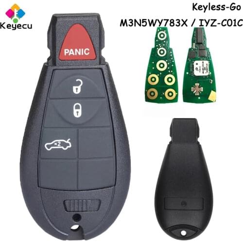 KEYECU Keyless Go Smart Remote Car Key With 4 Buttons 433MHz - FOB for Dodge Challenger Charger Magnum FCC: IYZ-C01C M3N5WY783X
