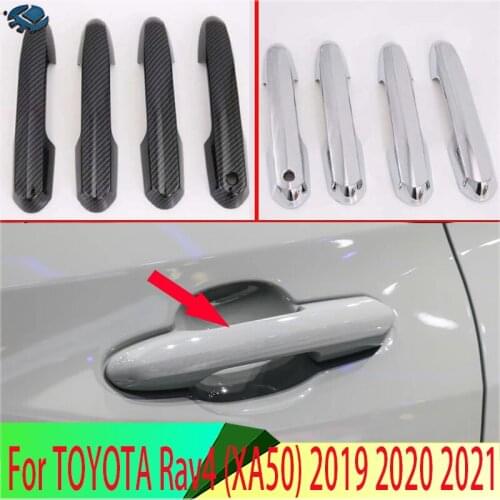 For TOYOTA Rav4 XA50 2019 2020 Decorate Accessories Door Handle Cover Without Smart Key Hole Catch Cap Trim Molding Accessories