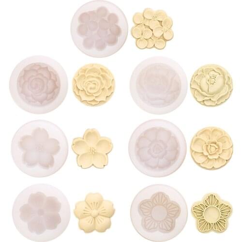Moon Cake Silicone Mold Mid-autumn Festival Rose Flower Chocolate Fondant Cookie Moulds Mooncake Mousse Cake Decorating Tools