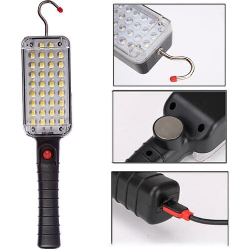 34 LED Work Light Magnetic Press Switch Portable Handheld Working Lamp with A Hook USB Rechargeable Energy-saving for Home
