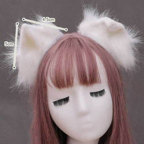 Fashion Cat Ears Hair Hoop Furry Plush Headband Kawaii Anime Soft Hairband Cosplay Costume Hairwear Accessories For Woman 2021