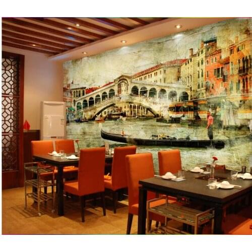 WDBH 3d wallpaper custom photo mural picture Vintage town of Venice 3d wall murals wallpaper for wall room home decor painting