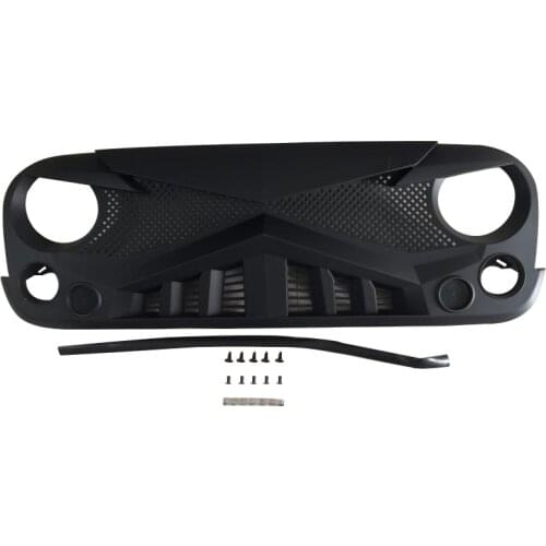 Black ABS plastic Gladiator Knight Front Grille Grill for Jeep for wrangler Sport JK 2007-2017