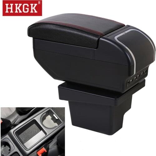 Car Armrest For Volkswagen VW Tiguan 2007-2016 Dual Layer Rotatable PU Leather Central Store Content box decoration accessories