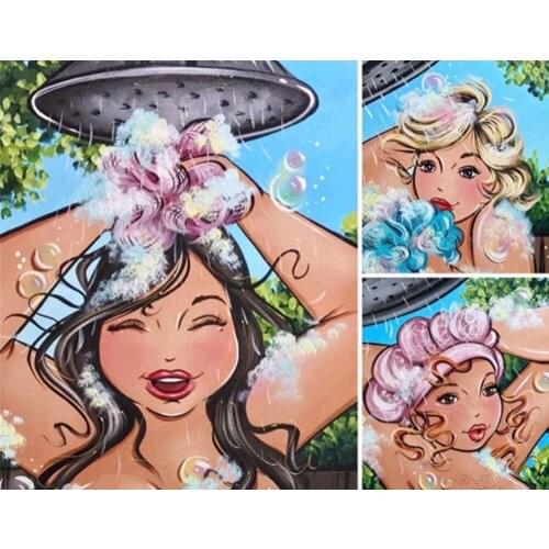 Complete Square/Circle Embroidery 5D DIY Diamond Painting Sexy Woman Bathing 3D Cross Stitch Kit Mosaic Wall Sticker