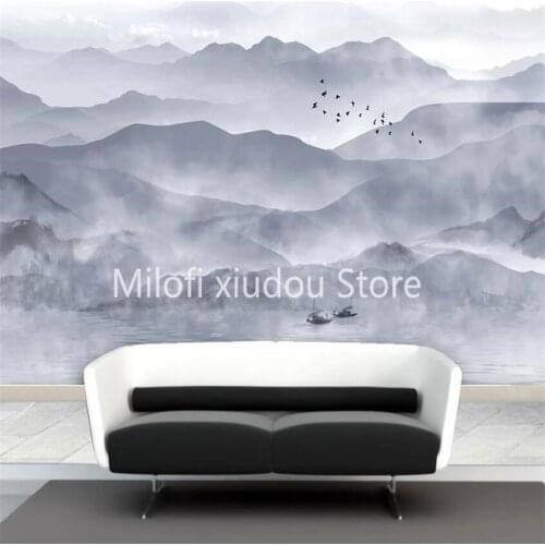 Milofi custom 3D wallpaper mural abstract ink landscape living room bedroom background wall decoration painting wallpaper
