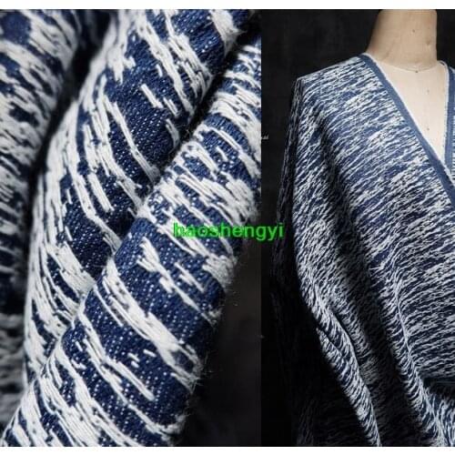 Water ripple-like washed denim fabric, diy jacquard designer special fabric/half price