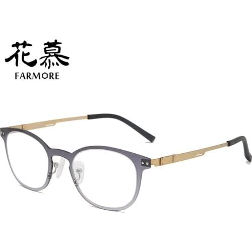 Retro Myopic Anti Blue-Ray Glasses Light Pure Titanium Frame Men and Women Plain Glasses Plain New Fashion Glasses Frame