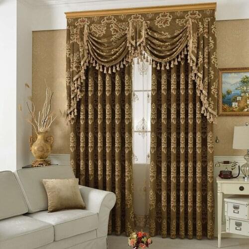 2021New Classical European Style Luxury Curtain Jacquard Printed Chenille Curtains for Living Room Bedroom High Shading Curtain