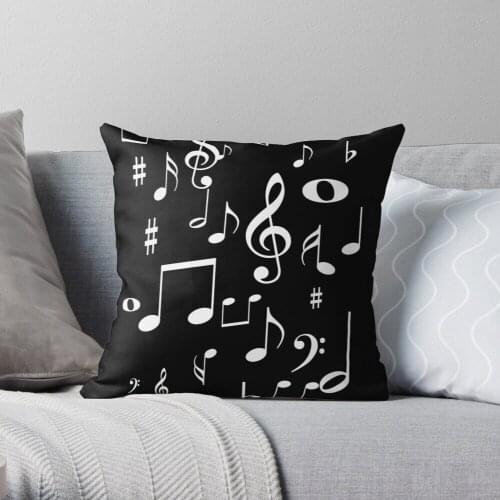 Music notes Throw Pillow Cushion Cover Polyester throw pillows case on sofa home living room car seat decor 45x45cm