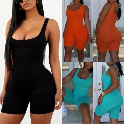 Sexy Women Casual Summer Playsuit Bodycon Party Jumpsuit Sleeveless Stretch Romper Trousers