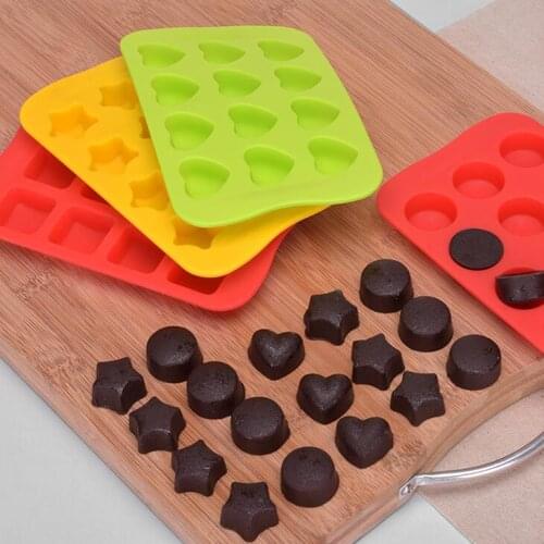 Silicone Ice Cube Tray Multi Colors Round Heart Shaped Star Square Chocolate Mold Kitchen Bar Tools LX1872