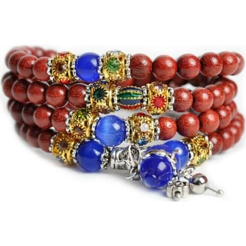 Tibetan Buddhism 108 Blood sandalwood Colour Prayer Beads Mala Necklace