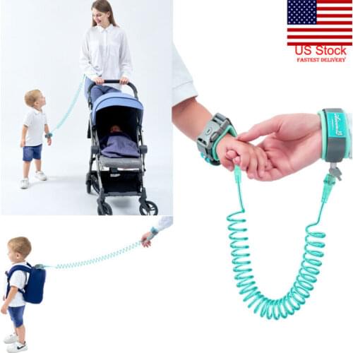 US 360°Anti Lost WristLink Traction Rope Toddler Kids Safety Harness Leash Strap