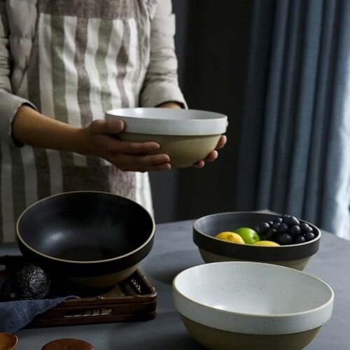 Chinese style simple style pottery clay bowl household bowl bowl creative rice bowl noodle soup bowl stew bowl personality retro