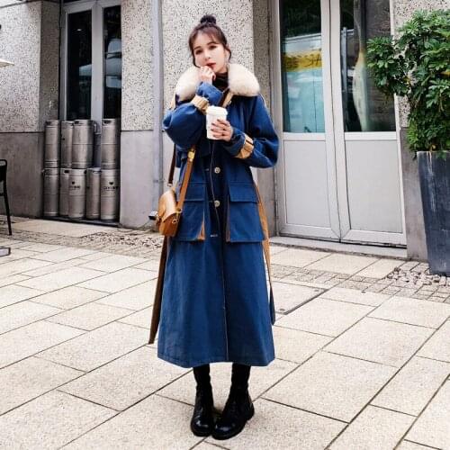 Women Plus Velvet Thickening Trench Coat New WomensWinter Coats Female Splicing Windbreaker Ladies Fashion Overwear Plus Size