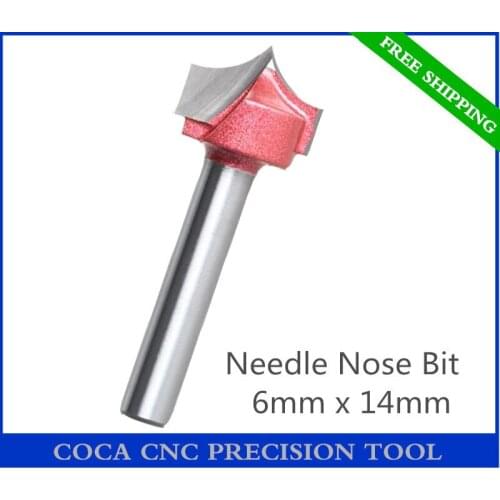 6mm*14mm,Freeshipping woodworking CNC router bit,Solid carbide end milling cutter,wood tools,Tungsten steel end mill,PVC,MDF