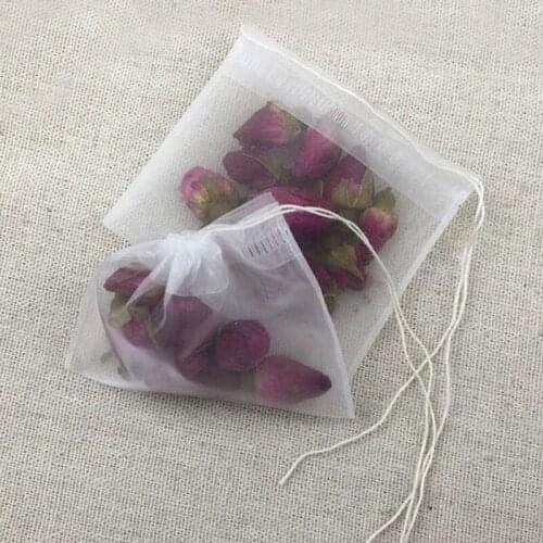 7X9cm Nylon Tea Pouches Tea Filter Bags Strings Semi-transparent Reusable Home Office Tea Tool 1000pcs ZA5676