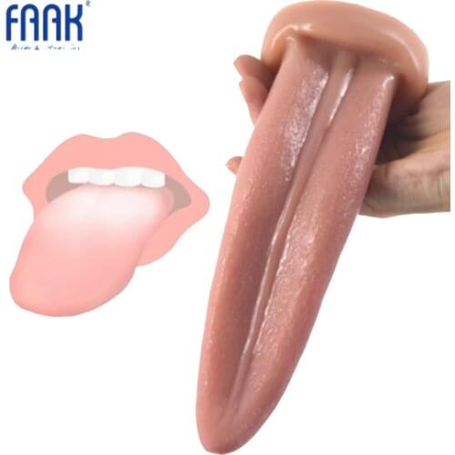 FAAK Imitating Tongue Dildo Anal Plug G-Spot Stimulation Rough Surface Anal Plug Sex Toys Oral Sex Porn Products Sex Products