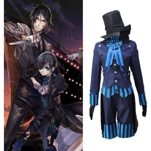 Anime Black Butler Cosplay Costume Kuroshitsuji Book of the Atlantic Ciel Phantomhive Uniform Full Set Halloween Party Uniform