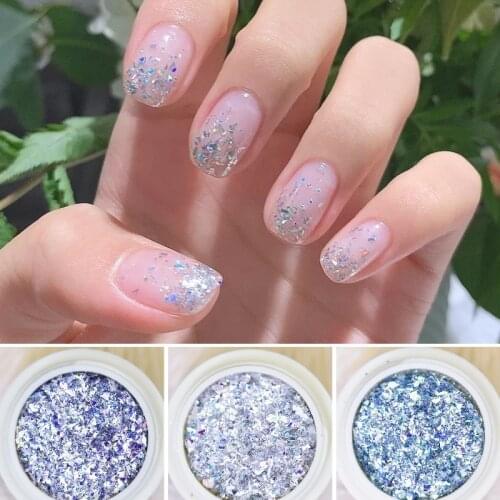 12Pcs/Set Nail Glitter Sequins Irregular Nail Art Slices Powder Holographic Glitter Powder For Nail UV Gel Manicure Nail Supply