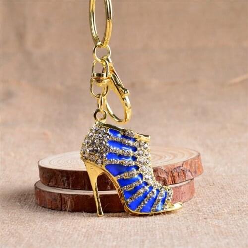 Liemjee Wholesale Girls Bag Car Pendant Jewelry Creative Inlaid Zircon High Heels Keychain For Women Feature Namour Charm Gift