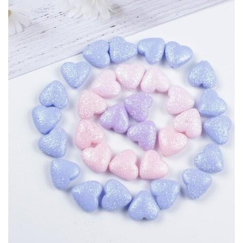 20Pcs 40Pcs 100Pcs Acrylic Spacer Beads Heart Shape Beads For Jewelry Making Handmade Crafts Accessories Pick Colors