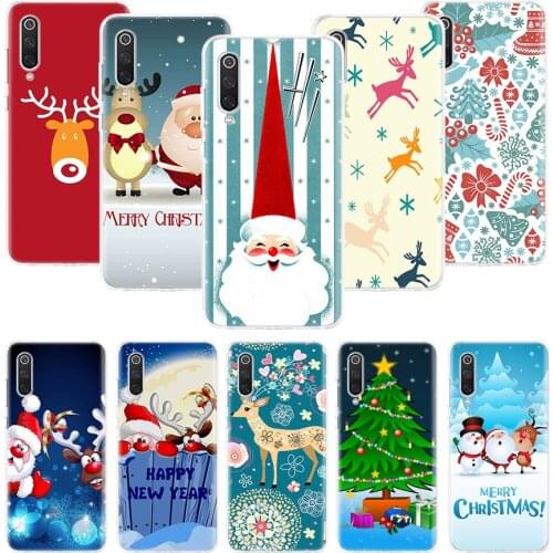 Merry Christmas New Year elk snowma Case for Xiaomi Redmi Note 10 9 9S 8 7 6 8T 8A 7A 6A S2 K30 K20 MI 9 8 CC9 F1 Lite Pro Soft