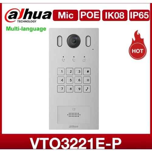 Dahua Original VTO3221E-P Villa Outdoor Station 2MP Doorbell Bidirectional Talk Video intercom Braille button Support POE APP