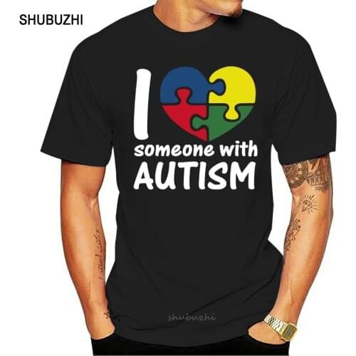 I Love Someone with Autism Shirt Cute Autism Awareness Unisex T-Shirt Tee Cool Casual Sleeves Cotton T Shirt Fashion