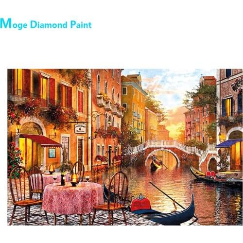 City Harbor Ship Diamond Painting Scenic House Round Full Drill Nouveaute DIY Mosaic Embroidery 5D Cross Stitch Home Decor Gifts