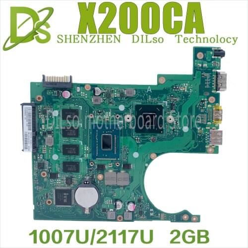 KEFU X200CA For ASUS X200CA X200CAP Laptop Motherboard 1007U/2117U CPU 2GB MEMORY Motherboard REV2.1 100% Test WORK