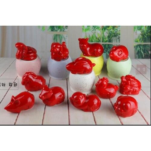 Zodiac Ceramic zodiac red ornaments attract wealth and ward off evil spirits characters dragon decorative crafts