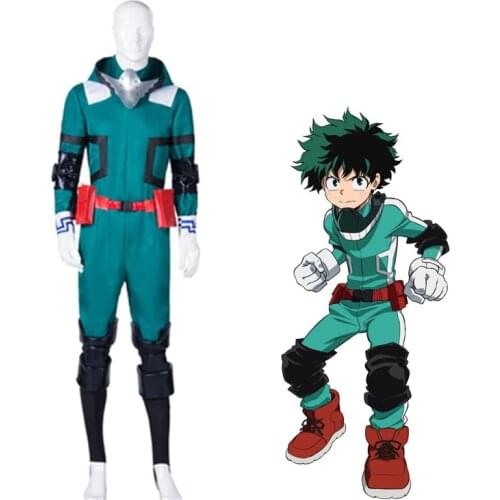 Anime My Hero Academia Cosplay Izuku Deku Cosplay Costume Battle Suit Men Jumpsuit Halloween Cosplay Costumes