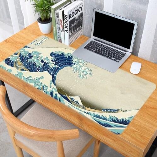 Kanagawa Waves Mouse Pad Gamer Desk Mat Mausepad Pc Gaming Table Wrist Rest Setup Gamer Accessories Varmilo Mousepad 300×800