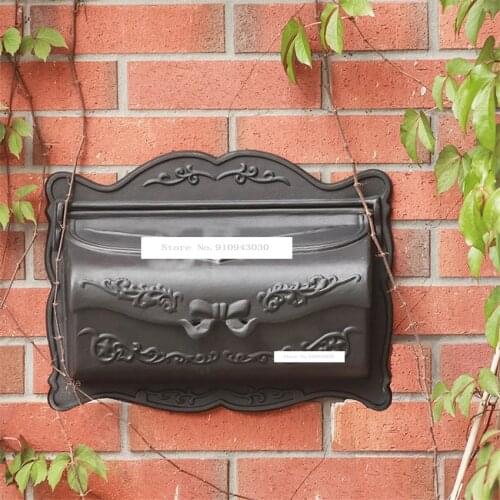 Rural Style Aluminium Alloy Small Mail Box Mailbox Metal Newspaper Letters Post Box Wall Mounted Home Garden Yard Decro Mailbox