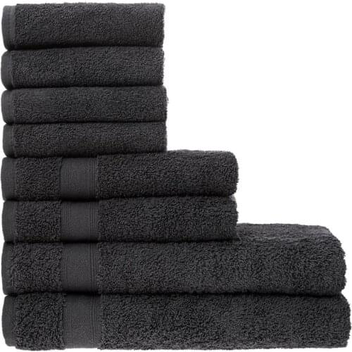 Turkish Cotton Soft 8 Piece Towel Set/Anthracite Gray-Bathroom, Hotel, Salon, sports Towel Set 8lihavlusetikaliteli