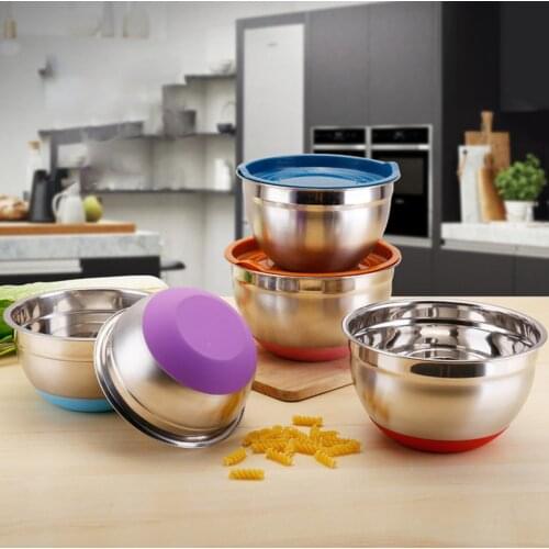 Stainless Steel Mixing Bowl Cake Salad Food Heat Insulation Holder Kitchen Tool