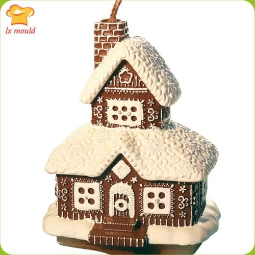 New Christmas Candle Silicone Mold, Chocolate, Gingerbread House, Tea Restaurant, Bar Atmosphere Decoration Mould