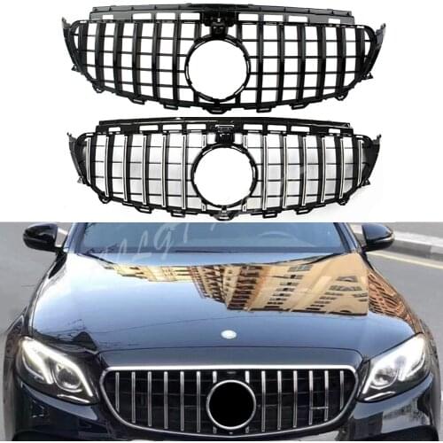 Car Front Racing Grill Billet Bumper Grille Upper Cover For Mercedes-Benz W213 E-Class 2016 2017 2018 2019 GTR