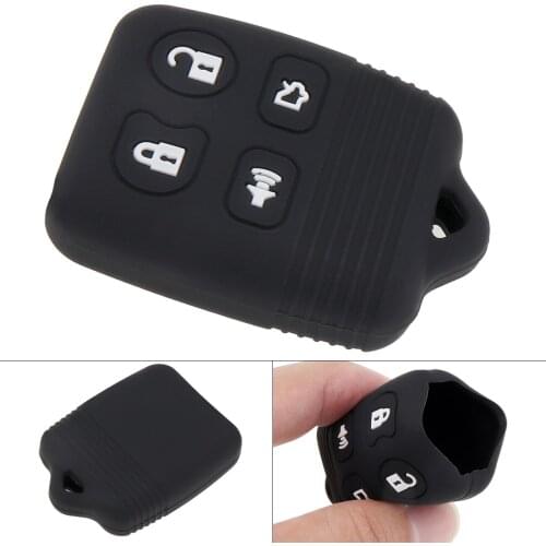 4 Buttons Silicone Remote Car Key Case Protector Holder Keyless Entry Transmitter Automobile Key Case for Ford