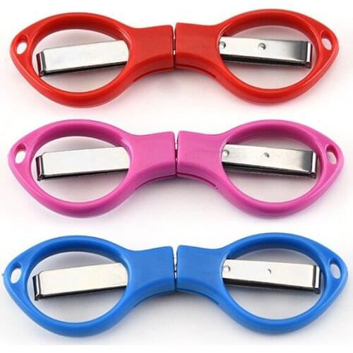 Plastic handle folding eight-character household simple stainless steel tensile scissors strong horse fish line scissors