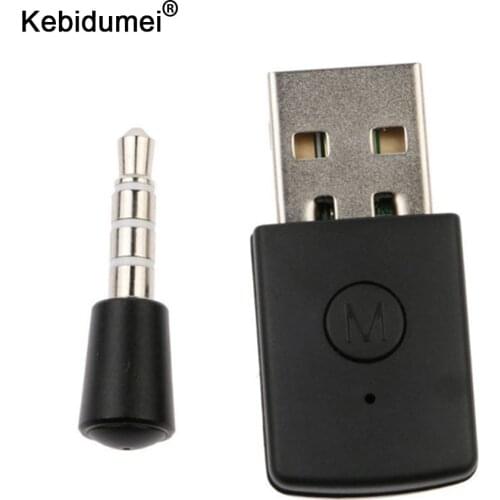 Kebidumei USB Bluetooth Dongle USB Adapter Bluetooth 4.0 3.5mm for PS4 Stable Performance Bluetooth HeadPhones with cable