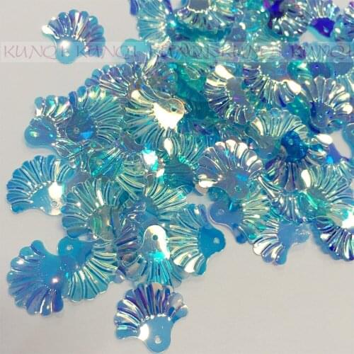 21mm Fan Shape Loose Sequins Beautiful Crafts for Sewing/Webbing Diy Accessory Kids DIY Transparent Golden Blue