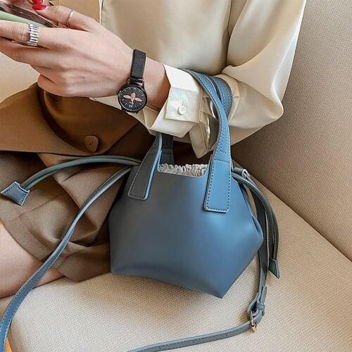Female Bucket Crossbody Bags For Women 2021 Luxury Handbags Designer Soft Leather Top Handle Bags Ladies Shoulder Messenger Bag