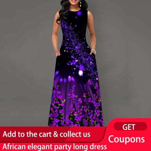 Floral Print Sleeveless Round Neck Vintage A Line Women Maxi Dress Female Retro Standard-Waist Dress 2019 Autumn Winter Hot Sale