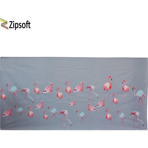 Zipsoft Beach Towel Small Grey Flamingos Microfiber Towel 75*150cm Printed Traveling Quick Dry Sports Swimming Bath Camping