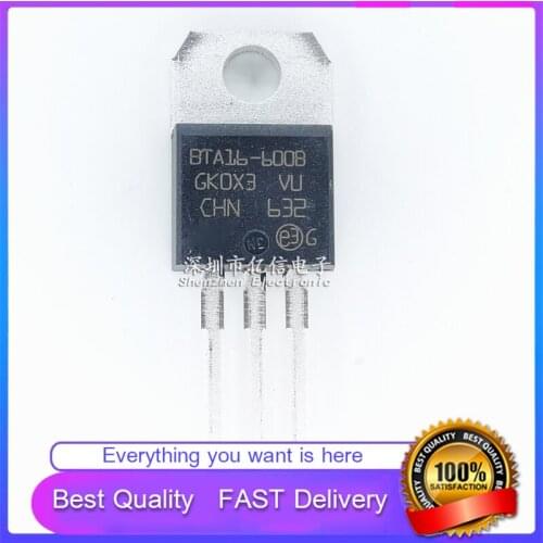 10Pcs/Lot New Original BTA16-600B BTA16600B TO-220 16A600V BIDIRECTIONAL Triode Thyristor Good Quality