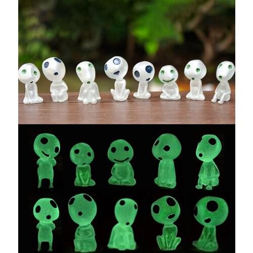 10Pcs Miniature Bonsai Resin Crafts Luminous Elf Doll Decoration Fairy Garden Ornament Forest Guardian For Aquarium Flower Pot