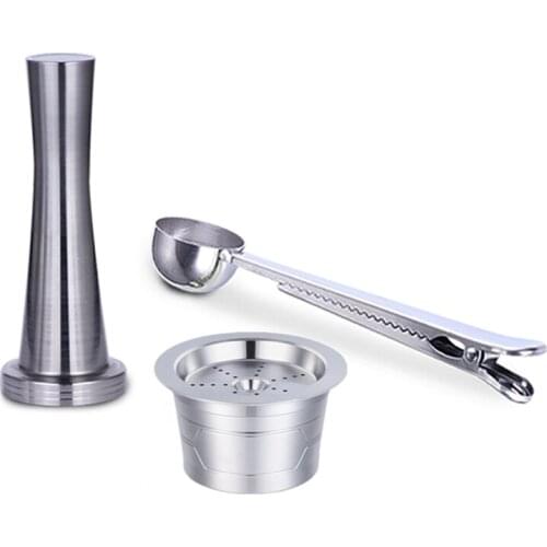 3Pcs Reusable Coffee Capsule Filter Cup Baskets for Verismo /KFEE /CBTL Replacement Coffee Pods Cup Coffee Powder Hammer